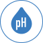 A small blue icon depicting a drop of water with the letters pH in the center.